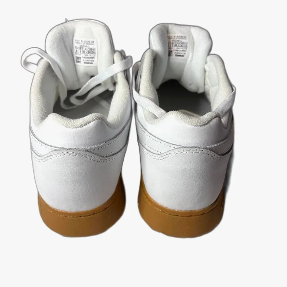 VTG Vibe Men's Size 8 Reebok Classic Workout Plus White Gum Sole ShoesEUC-CN2126